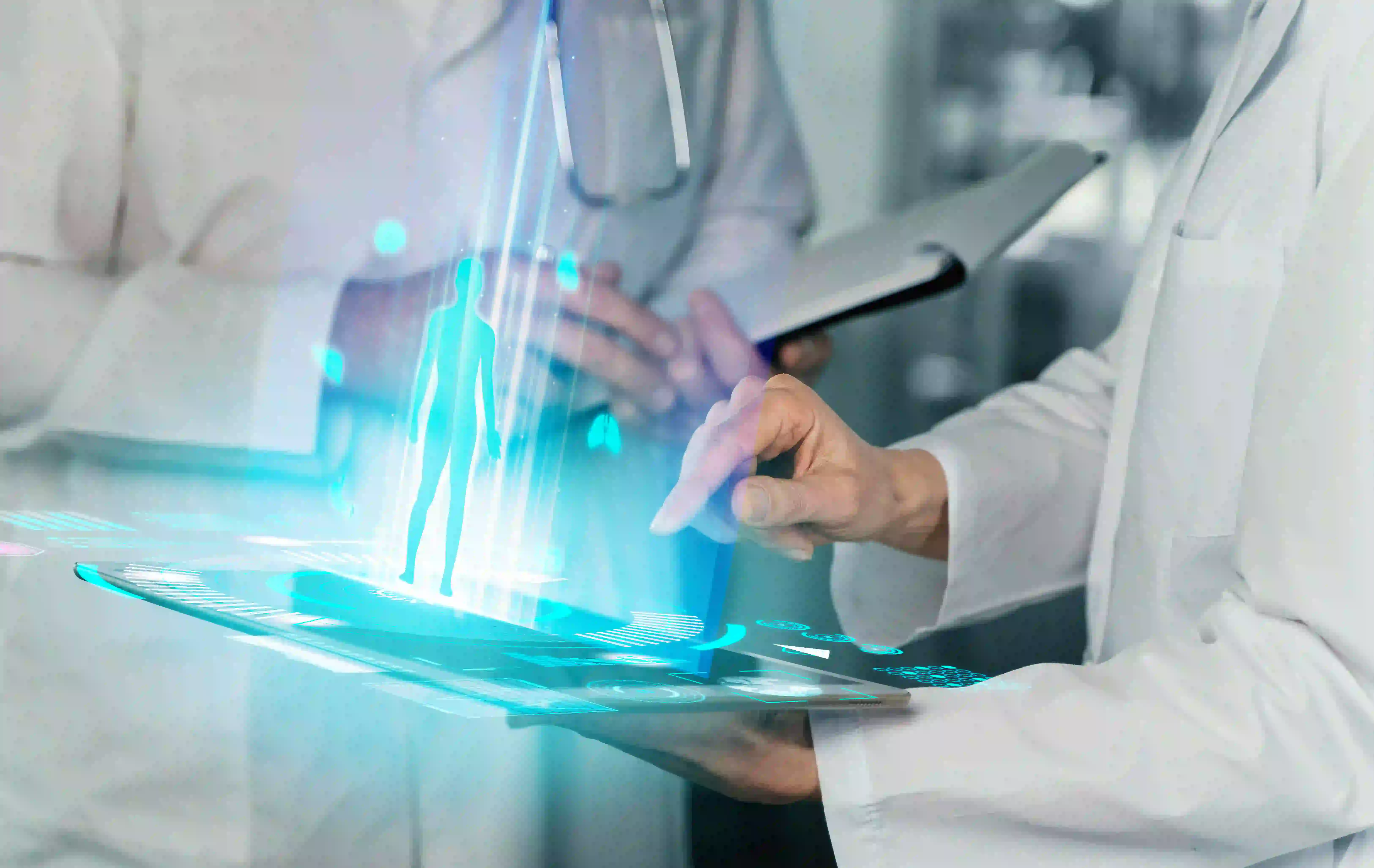 Doctor reviewing a patient's electronic medical record on a tablet during consultation